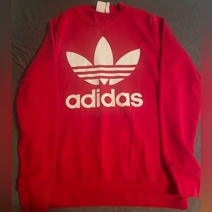 Like New no tags Youth Boys XL red with white adidas logo- fits women Med also